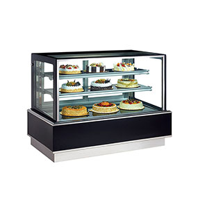 Floor Standing Commercial Glass Bakery Cake Display Cabinet Refrigerated
